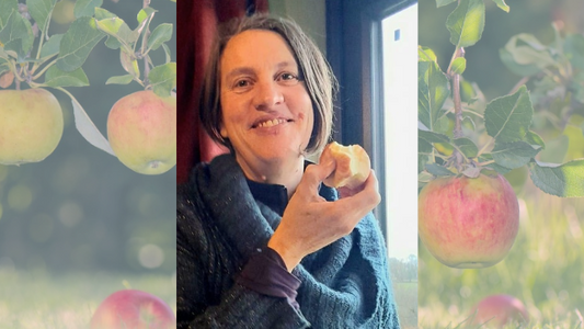 Eating apples fresh off the tree